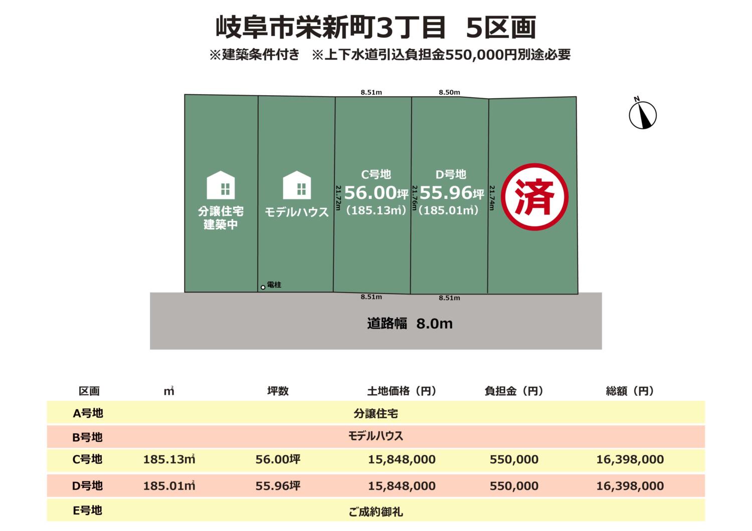 岐阜県岐阜市栄新町三丁目　建築条件付き