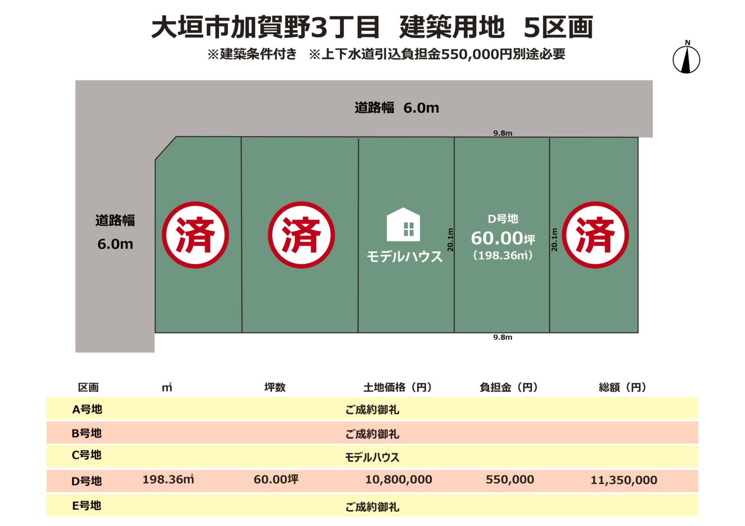 岐阜県大垣市加賀野　建築条件付き